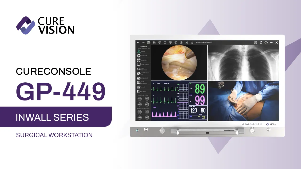 CureVision GP-449 | 49" 4K Surgical Display & Inwall Operating Room Console